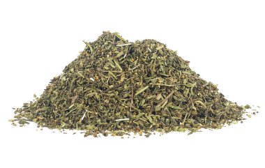 Beyaz arka planda izole edilmiş Savory Seasoning yığını. Provence bitkileri.