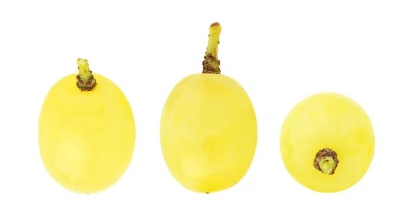 Three Fresh Grapes Isolated White Background Group Three Whole Fresh — Stock Photo, Image