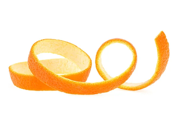 Forma Espiral Piel Naranja Jugosa Aislada Sobre Fondo Blanco Vitamina — Foto de Stock