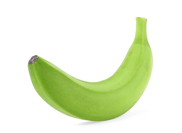 Banana Verde Única Isolada Fundo Branco Banana Verde Fresca — Fotografia de Stock