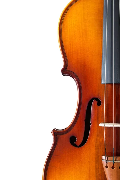 古典小提琴，白色衬底上分离出的一部分 — 图库照片
