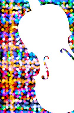 bulanık renkli bokeh boş keman için müzik şablonu