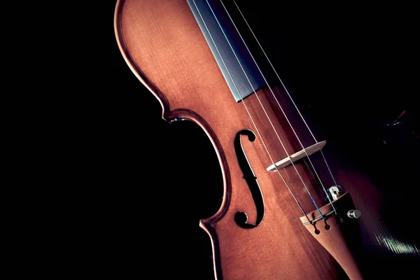 Violin & beautiful rim light showing classic shape — Stock Photo, Image