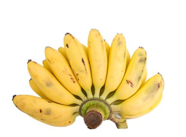 olgun muz, üzerinde beyaz izole