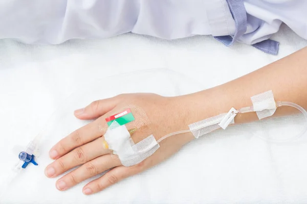 IV solution in patient hands