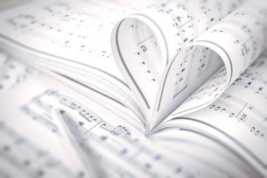 heart music notes clipart