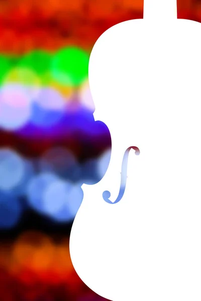 Lege viool op wazig kleurrijke bokeh voor muziek sjabloon — Stockfoto