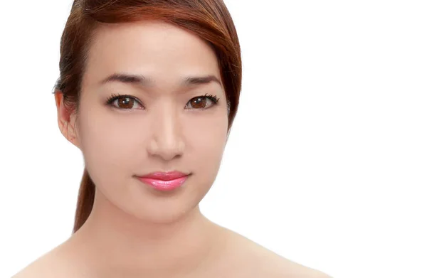 Asiatische schöne Frau Gesicht, isoliert auf weiß — Stockfoto