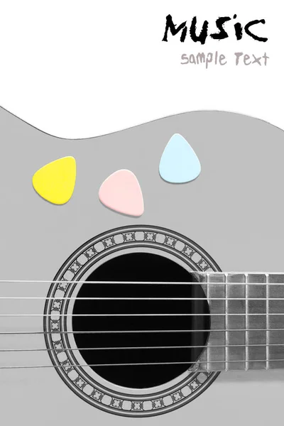 多彩的挑选，bw 声，古典吉他 — 图库照片