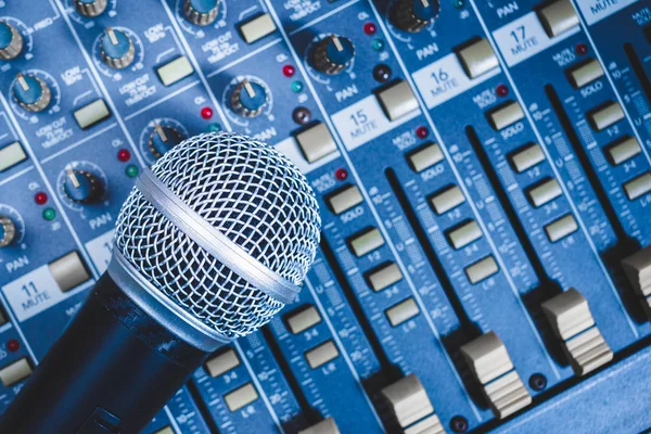 Microphone Sound Mixer Music Background — Stock Photo, Image