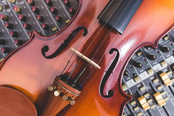 classical violin on sound mixer, music background