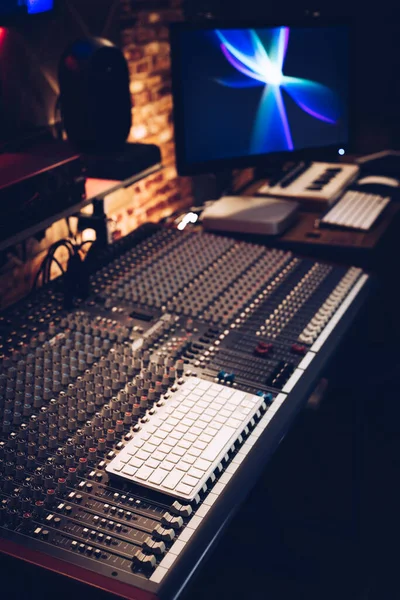 Audio Mixing Console Recording Broadcasting Studio — Stock Photo, Image