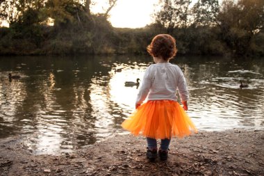 Peque observando patos