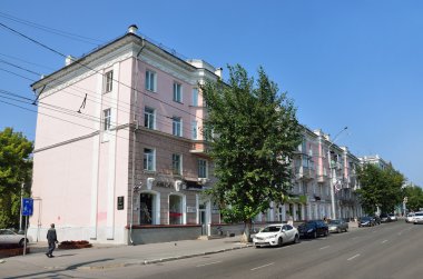  Barnaul, Rusya, Ağustos, 17, 2016. Binası Lenin Caddesi, ev 67, Barnaul tarzı