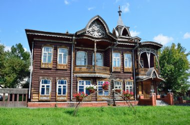 Barnaul, Rusya, Ağustos, 17, 2016. Shadrins Krasnoarmeysky Bulvarı Barnaul'tüccar evi. Dekoratif öğeler