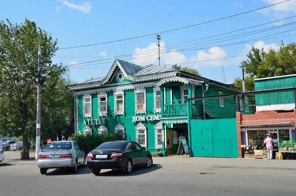 Barnaul Russia August 2016 Historic Building Pushkina Street Barnaul Typography — Stock Photo, Image