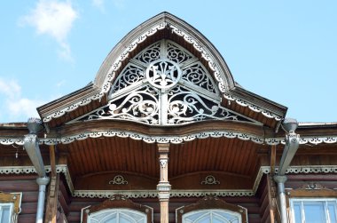 Barnaul, Rusya, Ağustos, 17, 2016. Shadrins Krasnoarmeysky Bulvarı Barnaul'tüccar evi. Dekoratif öğeler
