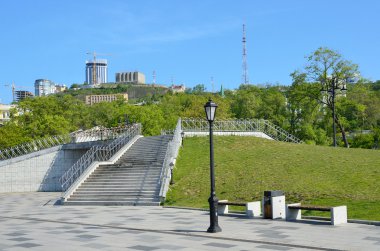 Vladivostok, gözlem platformu Tsesarevich Nicholas Rıhtımlar üzerinde 