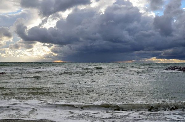 Ρωσία Περιοχή Του Κρασνοντάρ Dzhubga Καταιγίδα Της Μαύρης Θάλασσας Τον — Φωτογραφία Αρχείου
