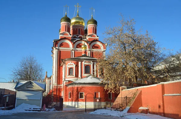 Moscou Catedral Znamensky Mosteiro Znamensky Rua Varvarka Inverno — Fotografia de Stock