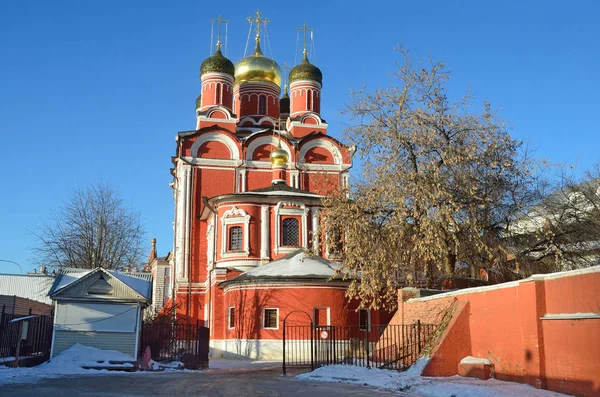 Москва Знаменский Собор Знаменском Монастыре Улице Варварка Зимой — стоковое фото