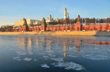 Rusya, Moskova'da kremlin güneşli kış günü içinde