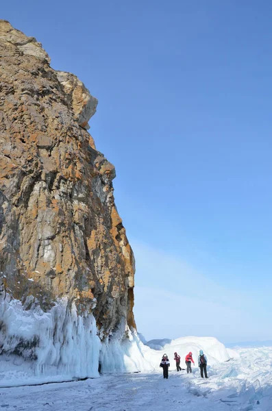 Siberia Lago Baikal Isla Olkhon Cabo Khoboy Rusia Febrero 2017 —  Fotos de Stock