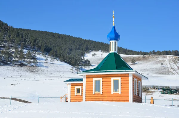 Pequeña Capilla Cerca Iglesia San Nicolás Pueblo Bolshoe Goloustnoe Lago —  Fotos de Stock