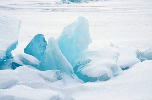Ρωσία Λίμνη Βαϊκάλη Πάγος Hummocks — Φωτογραφία Αρχείου