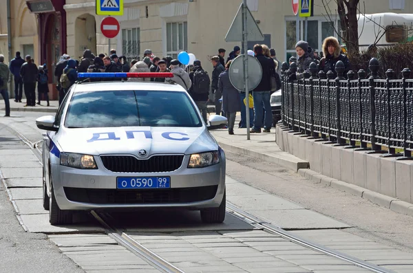 Moscow Russia April 2017 Car Road Patrol Service Chistoprudny Boulevard — Stock Photo, Image