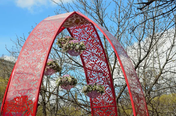 Moskva Ryssland April 2017 Moskva Del Installationen Med Blommor Chistoprudny — Stockfoto