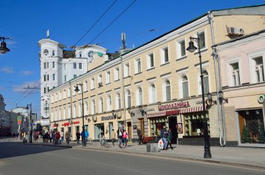 Moskova, Rusya, 15 Nisan 2017. Moskova metochion Myasnitskaya Street, Tula Bishop, ev 14 (erken ondokuzuncu yüzyıl)