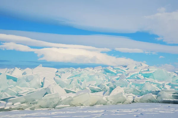 Rússia Baikal Lago Gelo Hummocks — Fotografia de Stock
