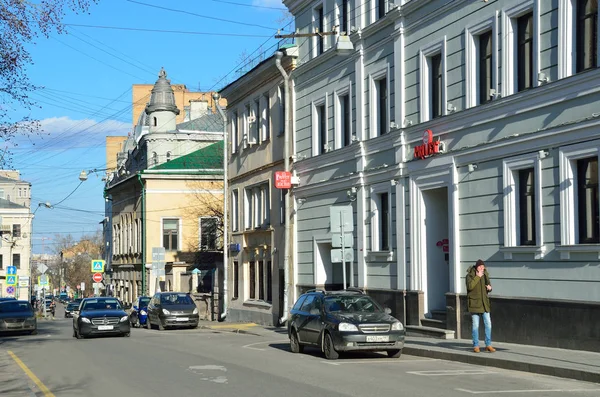 Moscou Russie Avril 2017 Scène Russe Voitures Dans Voie Barashevsky — Photo