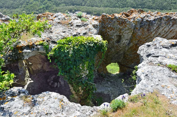 Crimea Ciudad Antigua Cueva Tepe Kermen — Foto de Stock