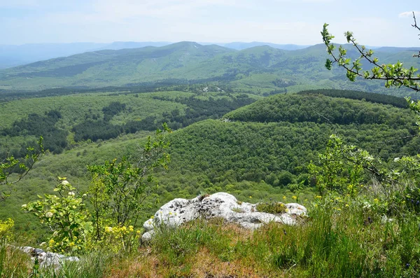 Lente Krim Het Uitzicht Vanaf Berg Mangup — Stockfoto