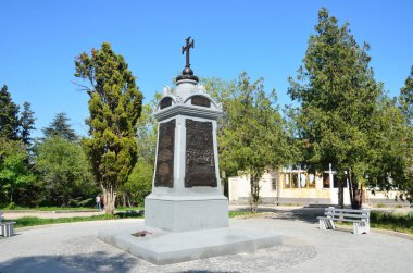 Sevastopol, Kırım'da, 08 Mayıs 2017. Yunan Legion İmparator Nicholas gönüllü olarak 1853-1856 Kırım Savaşı ve Sivastopol Savunma sırasında savaştı 1'in, anısına anıt