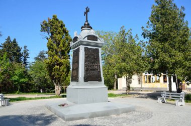 Sevastopol, Kırım'da, 08 Mayıs 2017. Yunan Legion İmparator Nicholas gönüllü olarak 1853-1856 Kırım Savaşı ve Sivastopol Savunma sırasında savaştı 1'in, anısına anıt