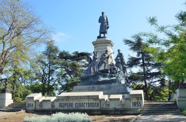 Sevastopol, Kırım'da, 08 Mayıs 2017. Genel Eduard İvanoviç Totleben ve Sivastopol savunucuları 1854-55 Harbinde Kırım Yarımadası anıt