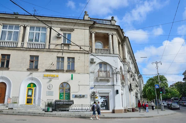 Szevasztopol Crimea Május 2017 Coner Bolshaya Morskaya Street Szuvorov Street — Stock Fotó