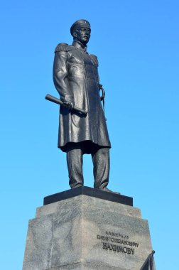 Sevastopol, Kırım'da, 08 Mayıs 2017. Kimse, Amiral Nakhimov Pavel Stepanoviç Anıtı