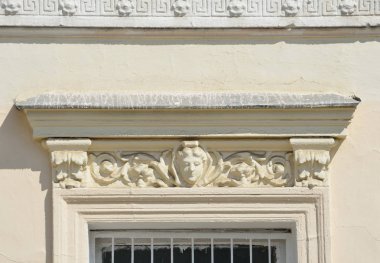 Moskova, Rusya, 12 Haziran 2017, Serebryanichesky lane, evi 7 eski köşkte. Dekoratif öğeler