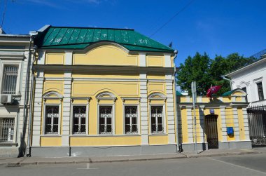 Moskova, Rusya, 12 Haziran 2017, Rus sahne: G. V. Şetverikov, E. N eski Emlak. Malyutin, A. Y. Elagina. Moskova, Podsosensky lane, 26. Kanat