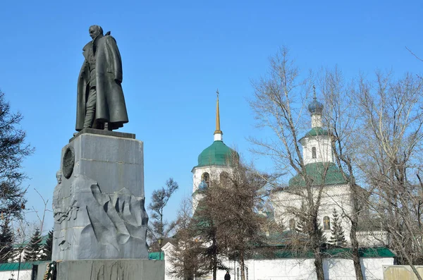 Ιρκούτσκ Ρωσία Μαρτίου 2017 Μνημείο Αλέξανδρος Βασίλιεβιτς Kolchak Στο Ιρκούτσκ — Φωτογραφία Αρχείου