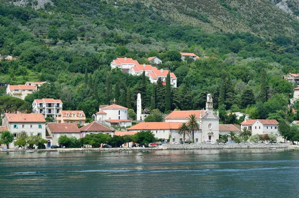 Kotor Bay,  ancient town  Prcanj, Montenegro — Stock Photo, Image