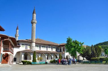 Bahçesaray, Kırım'da, 28 Nisan 2017. Bahar Khan'ın Sarayı. Büyük Han'ın Camii