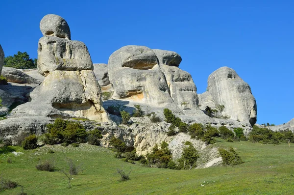 Bakhchisaray Territorio Naturale Particolarmente Protetto Sfingi Naturali Valle Churuk Primavera — Foto Stock