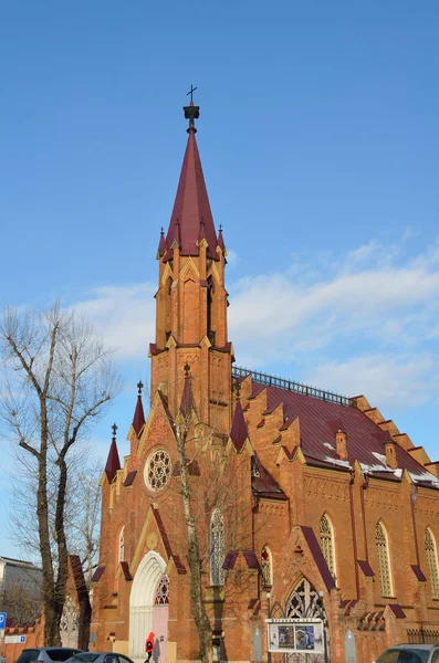 Irkutsk Rusia Marzo 2017 Iglesia Polaca Iglesia Católica Asunción Virgen —  Fotos de Stock