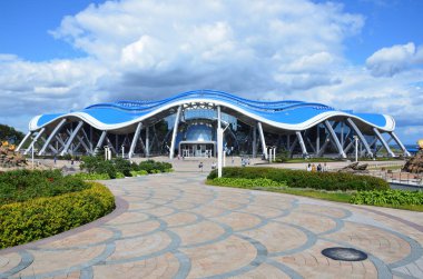Vladivostok, Rusya, Eylül, 14, 2017. Ada Russkiy ayında Vladivostok Oceanarium