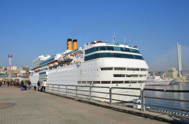 Vladivostok, Rusya, Ekim, 25, 2017. Cruise Costa Romantica Vladivostok içinde demirledi gemi
